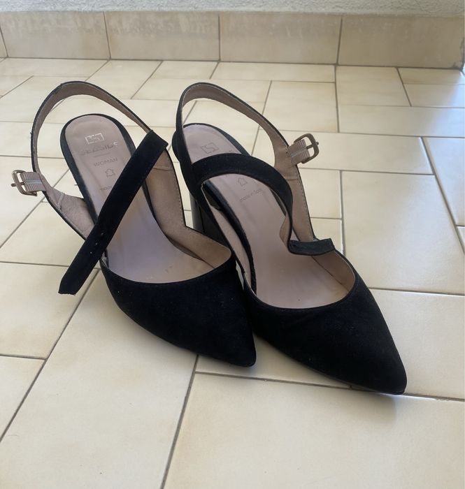 Sapatos preto camurça senhora