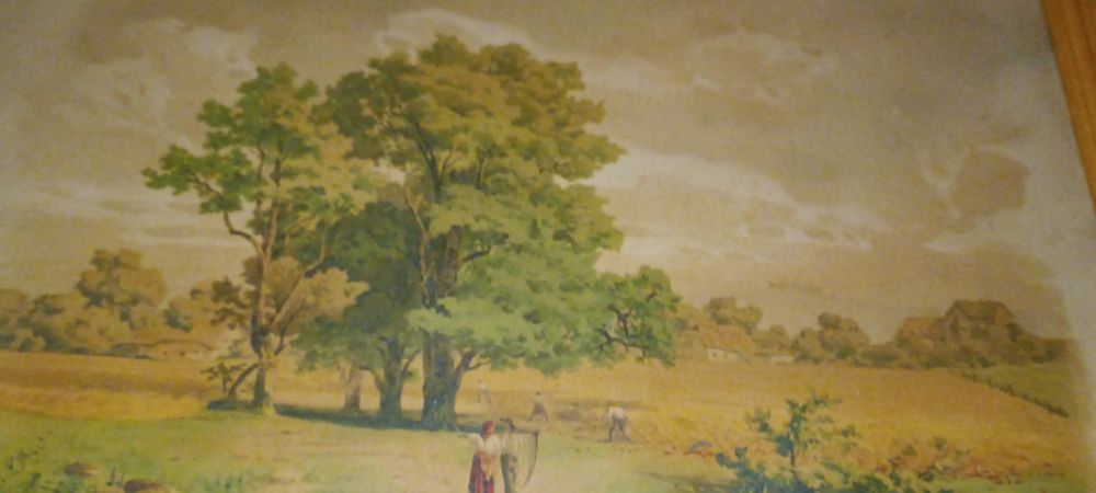 Quadro com antiga gravura paisagem