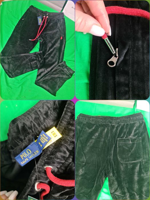 Sklepowe Spodnie meskie Ultra Premium Ralph Hugo Boss welur OUTLET