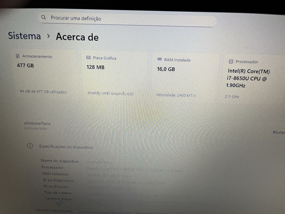 Vendo Dell latitude 5490
