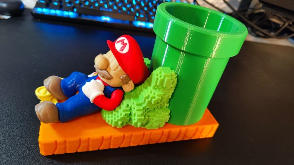 Porta canetas Super Mario