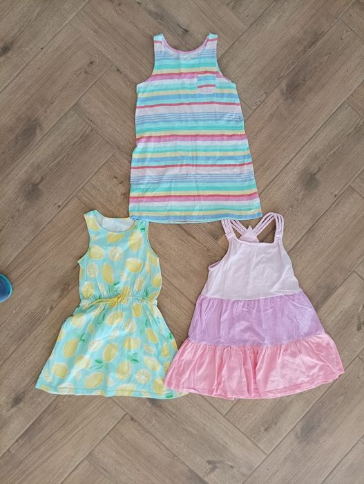 3 sukienki na ramiączka na lato 104 110