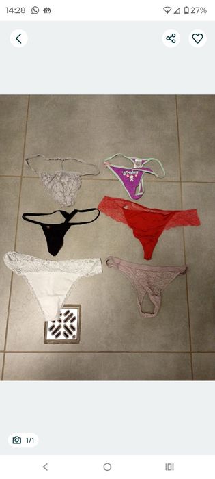 Stringi 6 szt koronka damskie cienkie zestaw