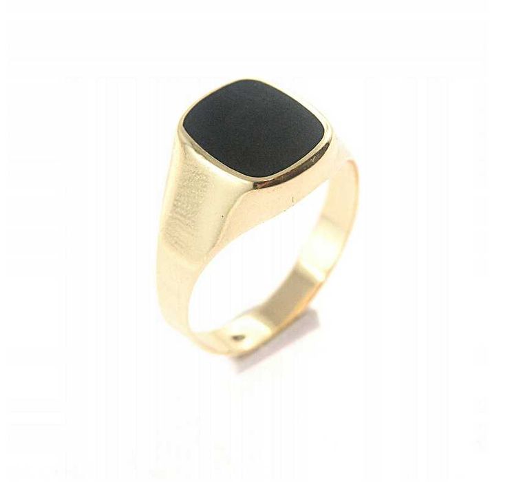 KLASYCZNY ZŁOTY SYGNET ONYKS złoto pr.585 r.29 na prezent