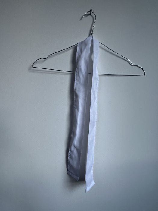 Biały materiałowy pasek do sukienek lub uniwersalny