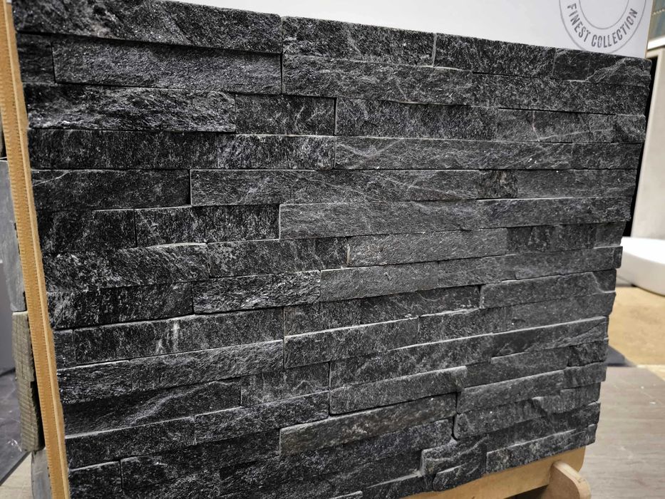 Panele Kamienne Black Slate, Kwarcyt Black i Beige.