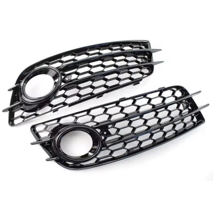 2x czarne kratki zderzaka przód, Plaster Miodu Audi A4 b8 S-Line, S4