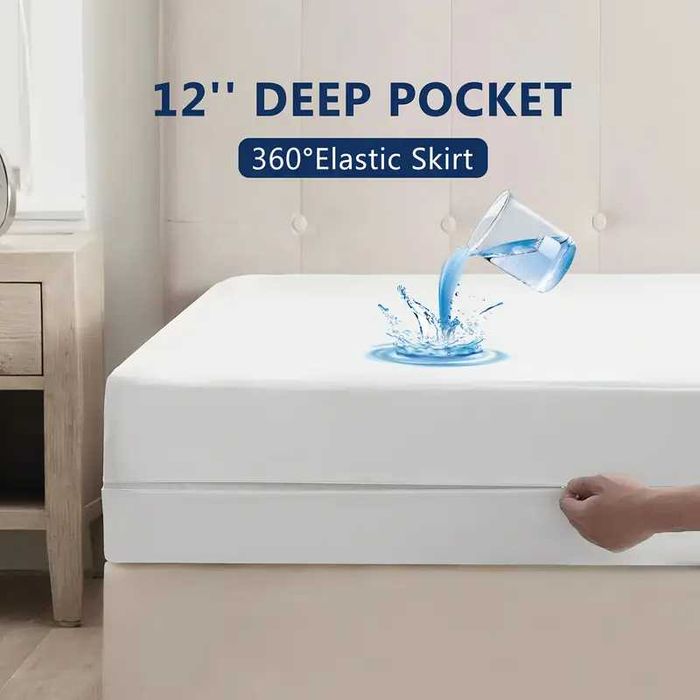 Чехол защитный для матраса на молнии водонепроницаемый белый 3 раз. от