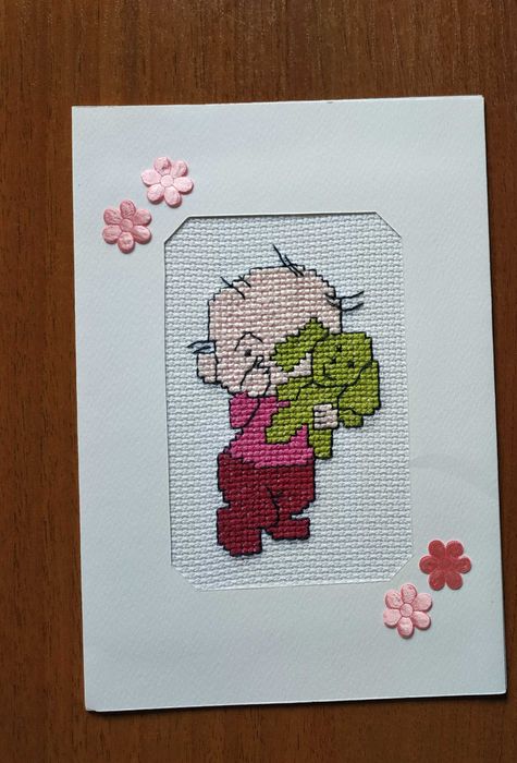 Kartki haft krzyżykowy chrzest,narodziny dziecka,urodziny dziecka