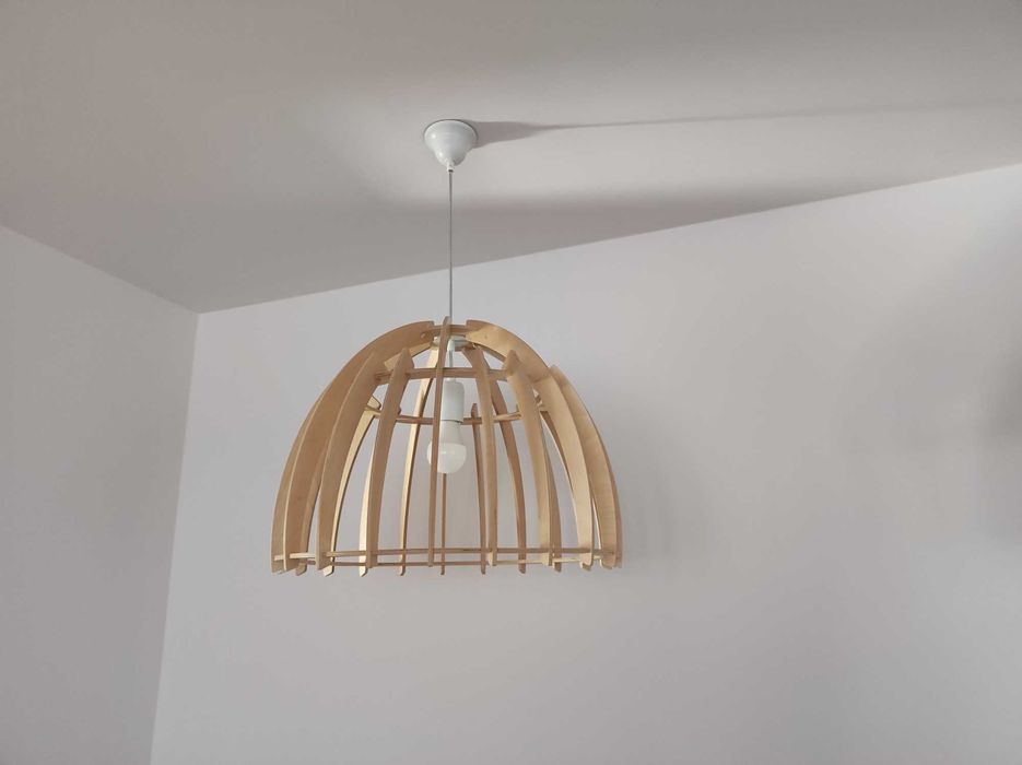 Drewniane lampy, w stylu boho