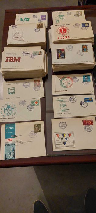 Filatelia - Centenas de sobrescritos primeiro dia em excelente estado