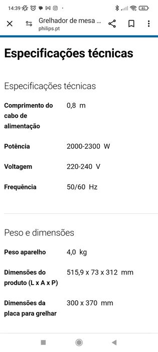 Grelhador eléctrico Philips HD4419