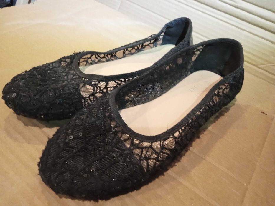 Baleriny siatka rozm. 38 czarne BDB Świdnica