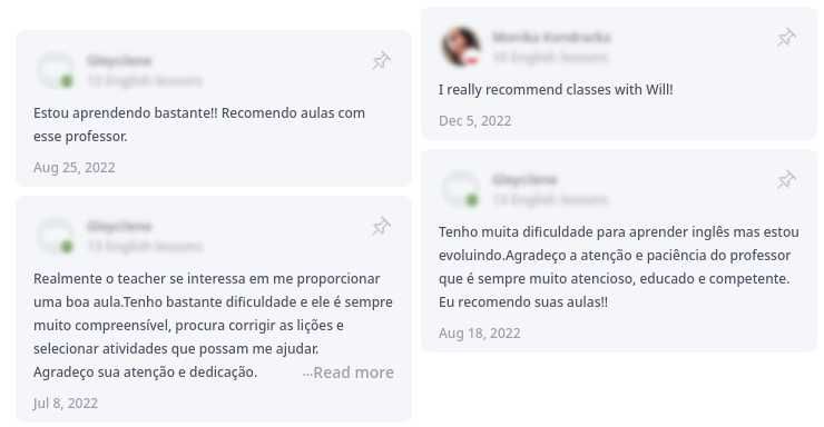 Aulas particulares de inglês, para adultos.