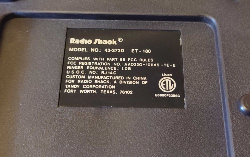 Ретро телефон США провідний 2 лінії RadioShark 43-373D ET-180