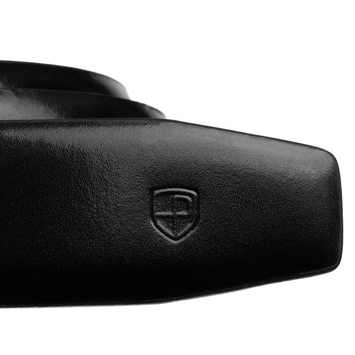 skórzany, czarny pasek męski z automatyczną klamrą - peterson 85