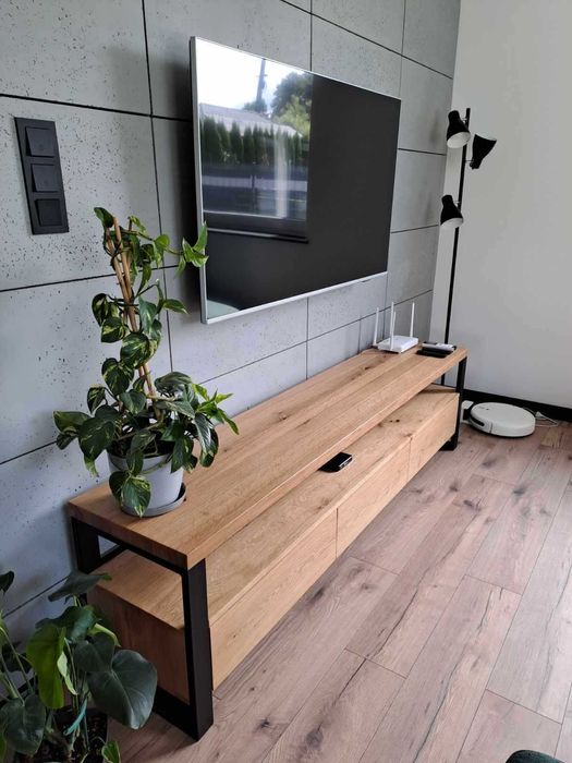 Szafka RTV dębowa LOFT 200X40X54