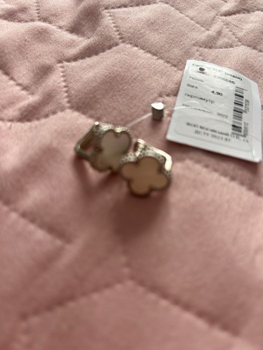 Сережки перламутр Срібло 925° (родій)