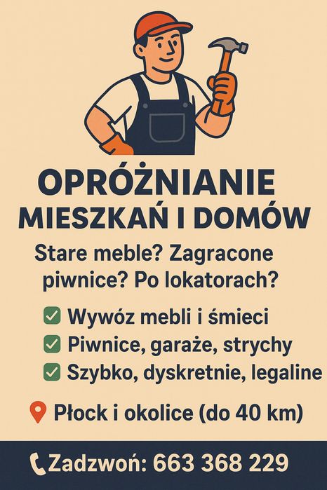 Opróżnianie mieszkań • Wywóz mebli i gratów • Płock i okolice