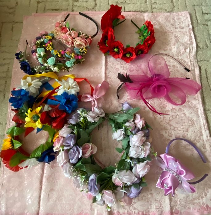 Український віночок зі стрічками / венок с ленточками/обруч на голову