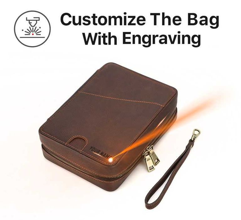 Estojo personalizado em pele para cachimbo e acessórios para fumar