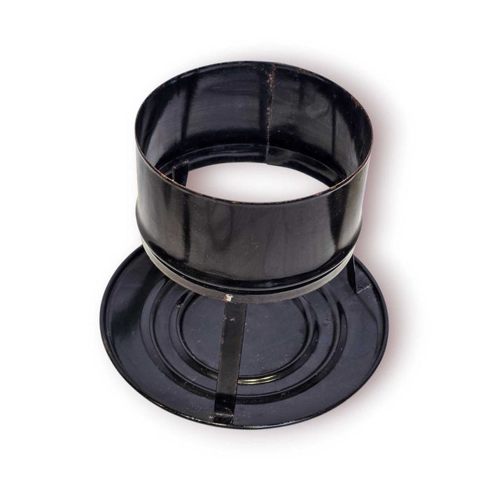 Chapéu Chaminé Antigo Metal Esmaltado Preto – 26 cm