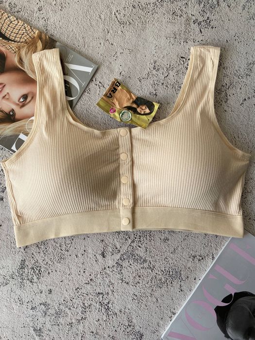 Бавовняний топ із застібкою спереду