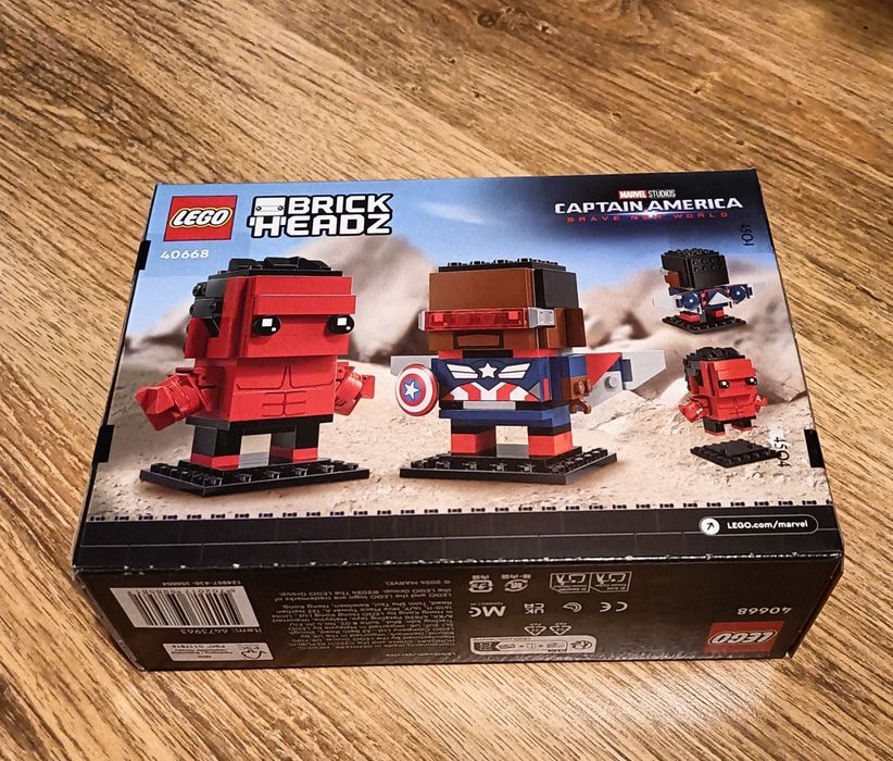 Nowe LEGO 40668 BrickHeadz Kapitan Ameryka i Czerwony Hulk.