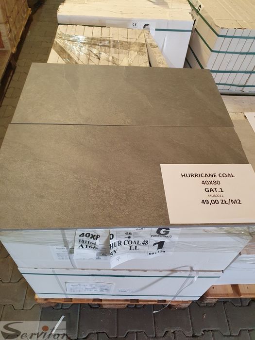 Płytki podłogowe Hurricane Coal 40x80 gat.1 rekt