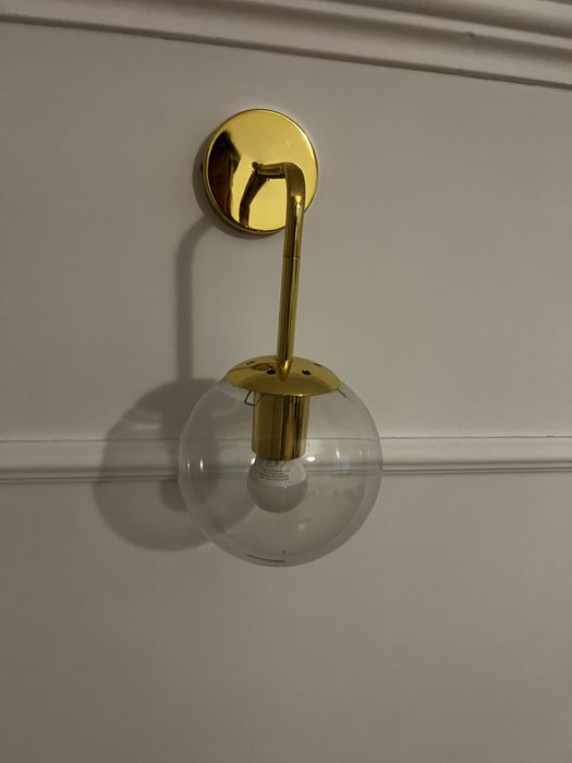 2 lampy zestaw kinkietów złoto glamour komplet kule zara home