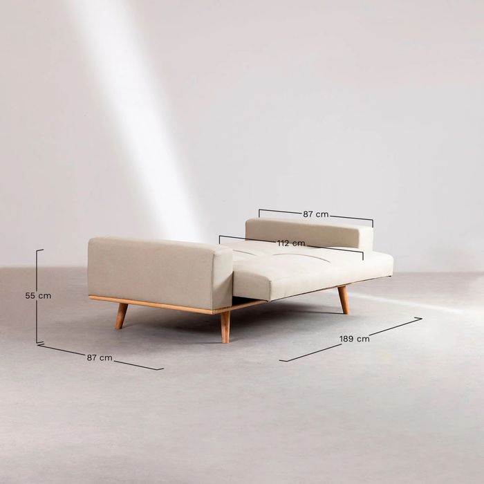 Sofá sklum bege 3 lugares ainda na caixa