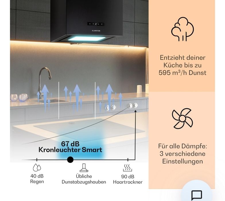 Умная островная вытяжка  Klarstein Chandelier Smart