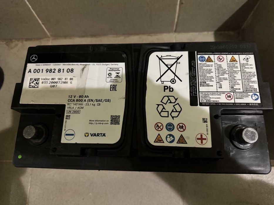 Акумулятор автомобільний 12V80AH, A0019828108