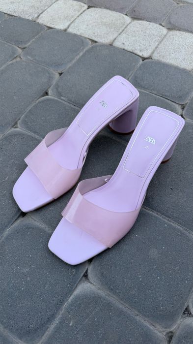 Мюлі Zara бузкового відтінку