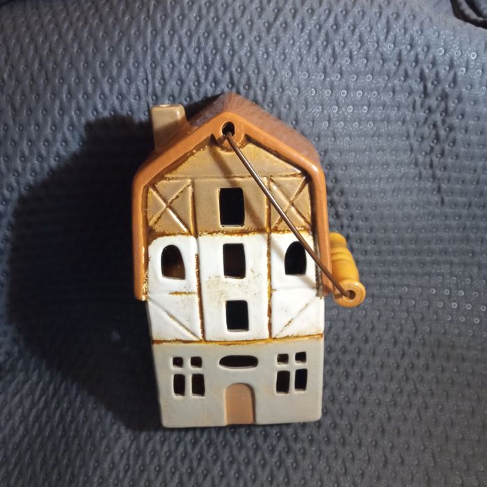 Lampion domek ceramiczny