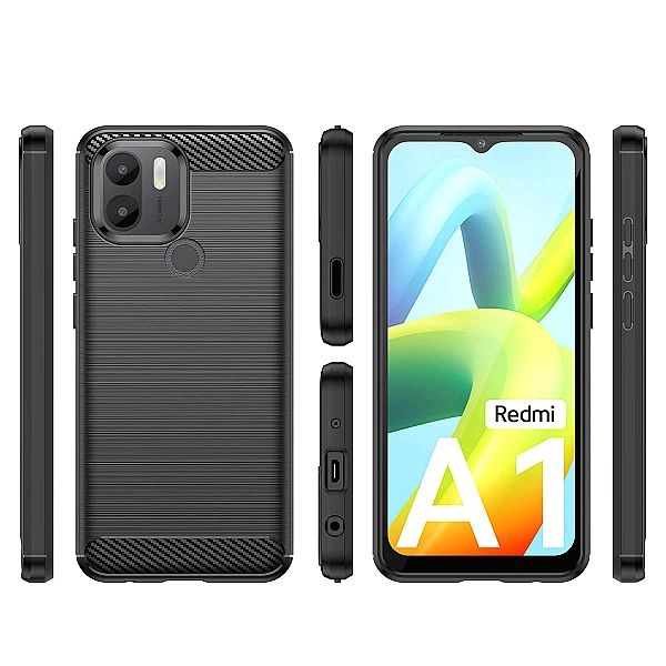 Carbon Case etui do Xiaomi Redmi A1+ elastyczny silikonowy karbonowy p