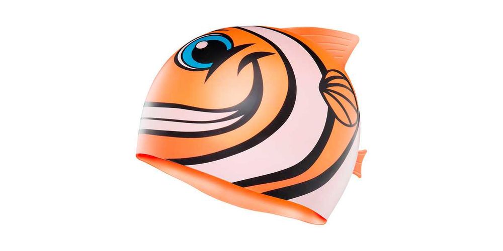 Дитяча шапочка для плавання TYR Happy Silicone Fish Kids Orange
