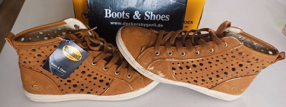wysokie trampki brązowe Docker rozmiar 38 wkładka 24,6 cm