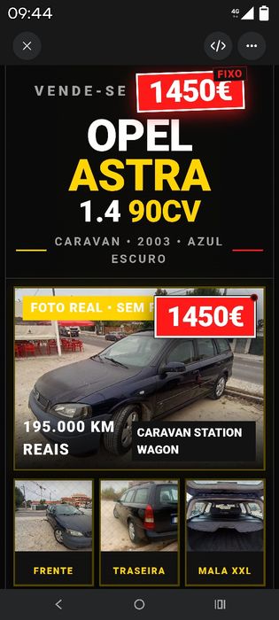 Opel astra 1.4 cc 90cv