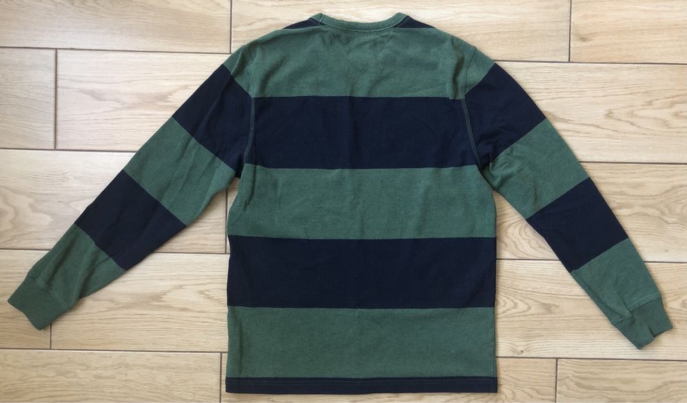Sweter w paski zielono-granatowy Tommy Hilfiger S
