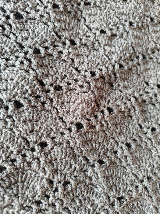 Szara ozdobna duża torba handmade ręcznie robiona na szydełku