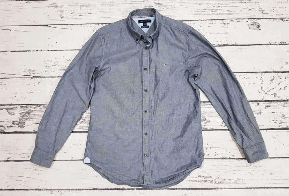 Tommy Hilfiger * slim fit stretch * koszula * szara * męska * L