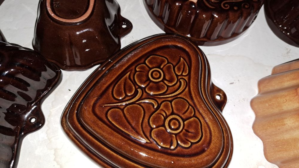 .Ceramiczne, stare formy do pieczenia.