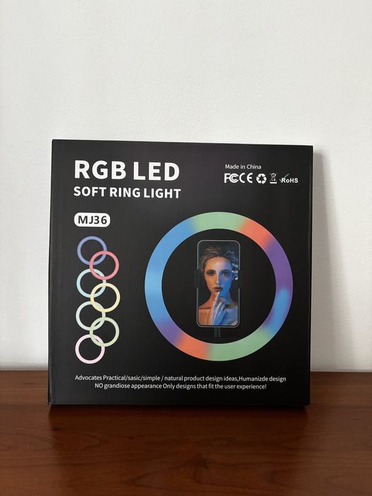 Ring Light RGB 36cm NOVA (Com comando e suporte telemovel incluidos)