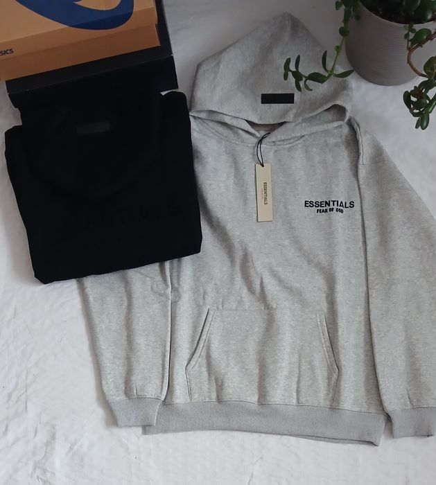 Худі essentials fear of god gray and black