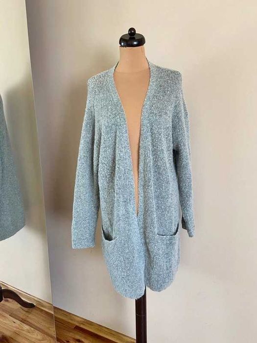 42 44 kaffe dlugi sweter szary long welna moher oversize narzuta