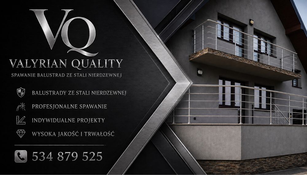 Balustrady balkonowe, tarasowe, schodowe spawane z stali nierdzewnej