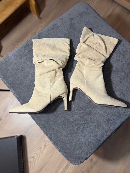 Skórzane Buty Damskie na Obcasie 4Th rozmiar 40