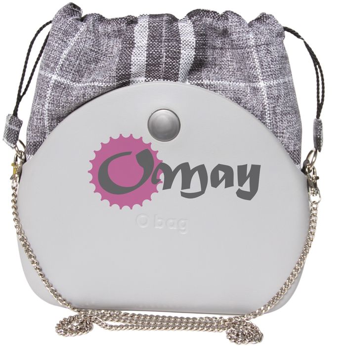 CZARNY organizer OBAG MOON LIGHT worek szara krata 2 kieszenie OMAY