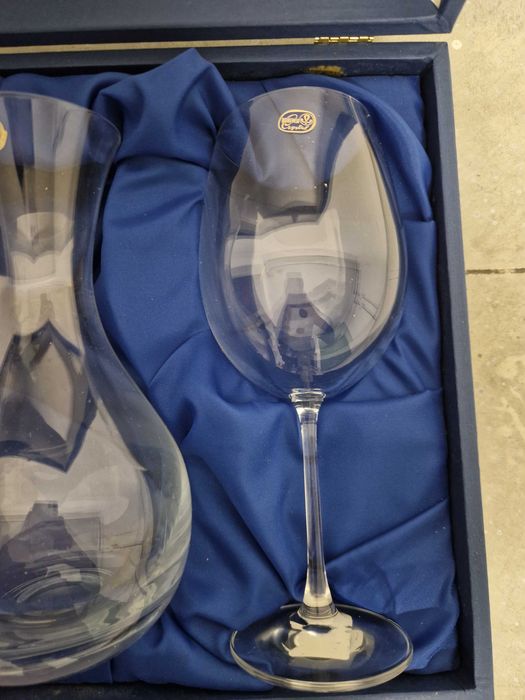 Conjunto de Vinho em Cristal Bohemia – Decanter + 2 Copos + Caixa